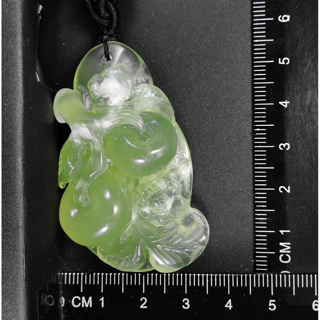100% Natural Hand-Carved Jade Pendant Jadeite Necklace Apple Tree - Image 10
