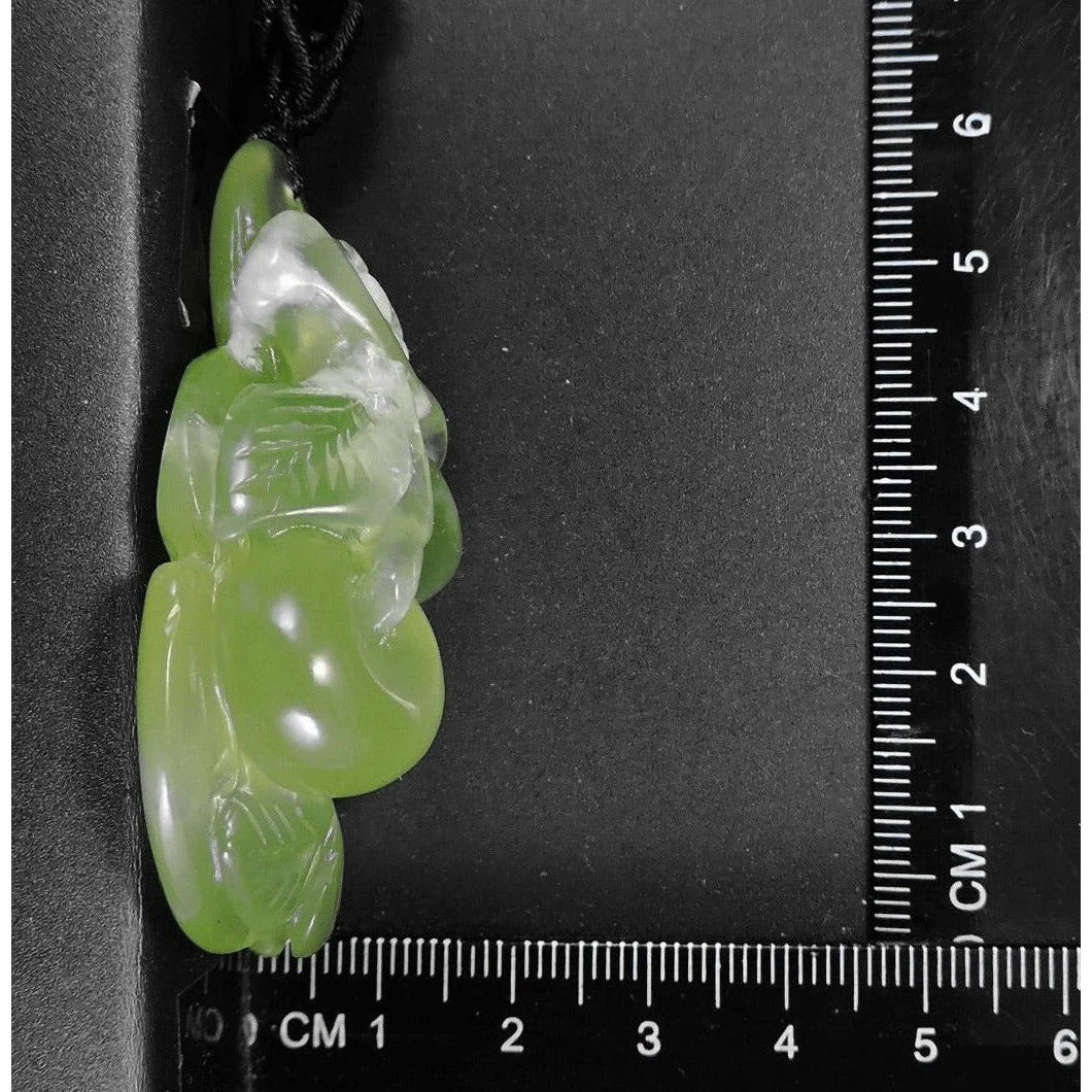 100% Natural Hand-Carved Jade Pendant Jadeite Necklace Apple Tree - Image 9