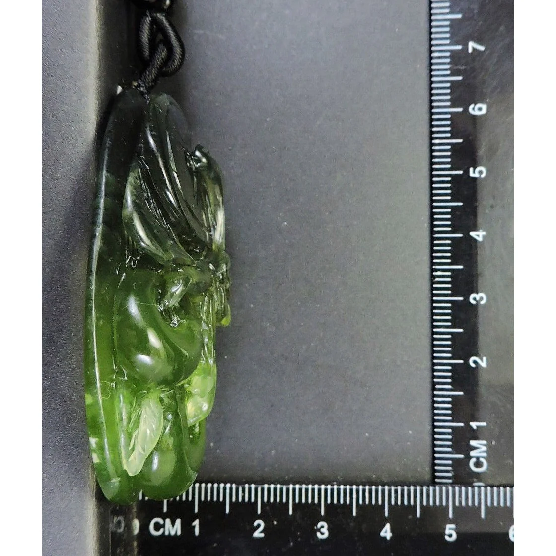 100% Natural Hand-Carved Jade Pendant Jadeite Necklace Apple Tree & Coin - Image 9