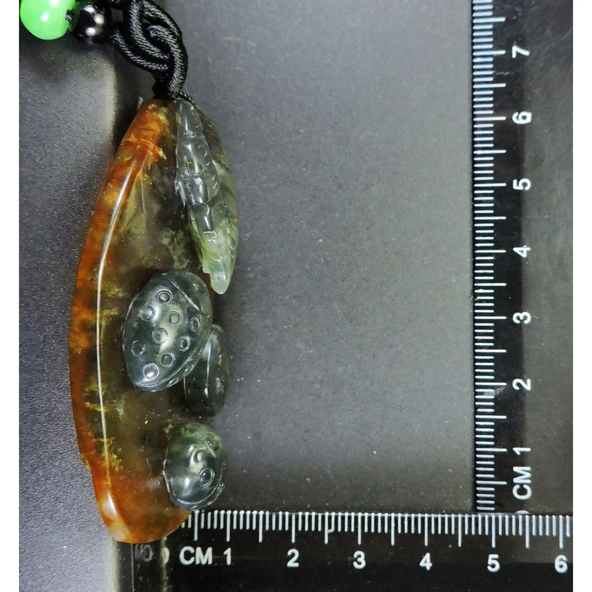 100% Natural Hand-Carved Jade Pendant Jadeite Necklace Beetle & Leaf & Coin - Image 10