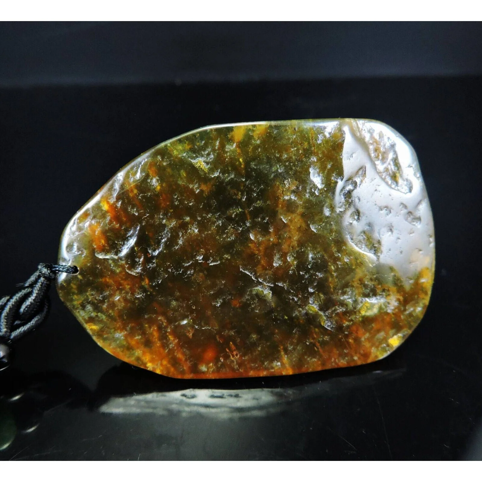 100% Natural Hand-Carved Jade Pendant Jadeite Necklace Beetle & Leaf & Coin - Image 7