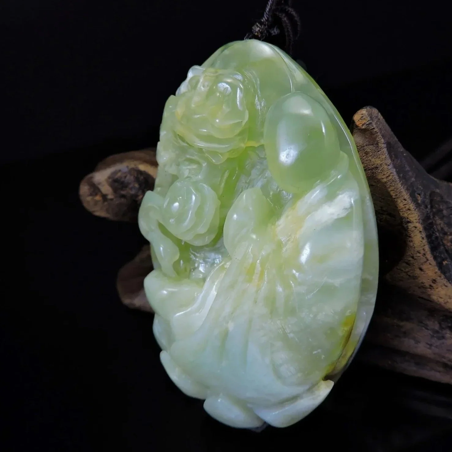 100% Natural Hand-Carved Jade Pendant Jadeite Necklace Buddha - Image 3
