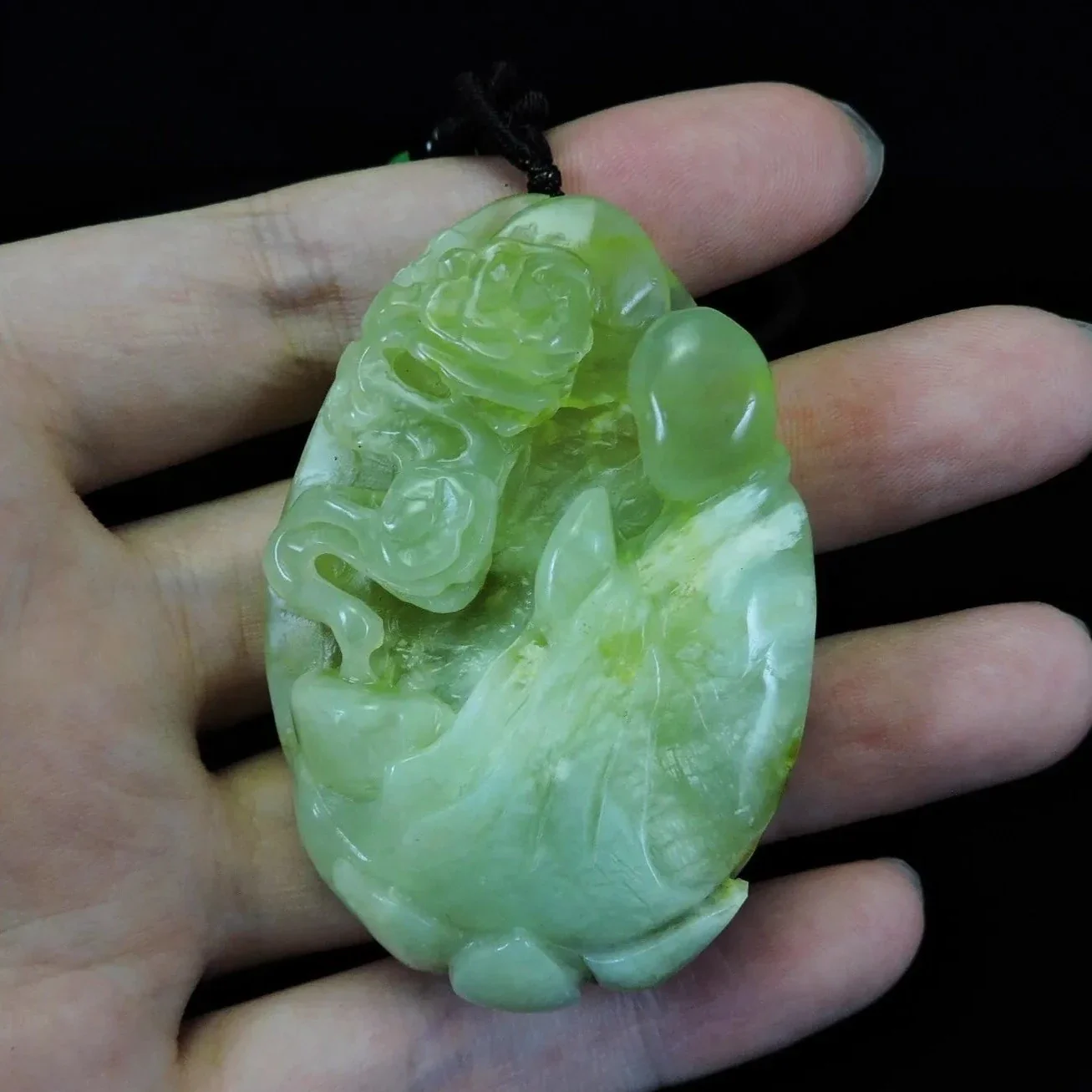 100% Natural Hand-Carved Jade Pendant Jadeite Necklace Buddha - Image 8