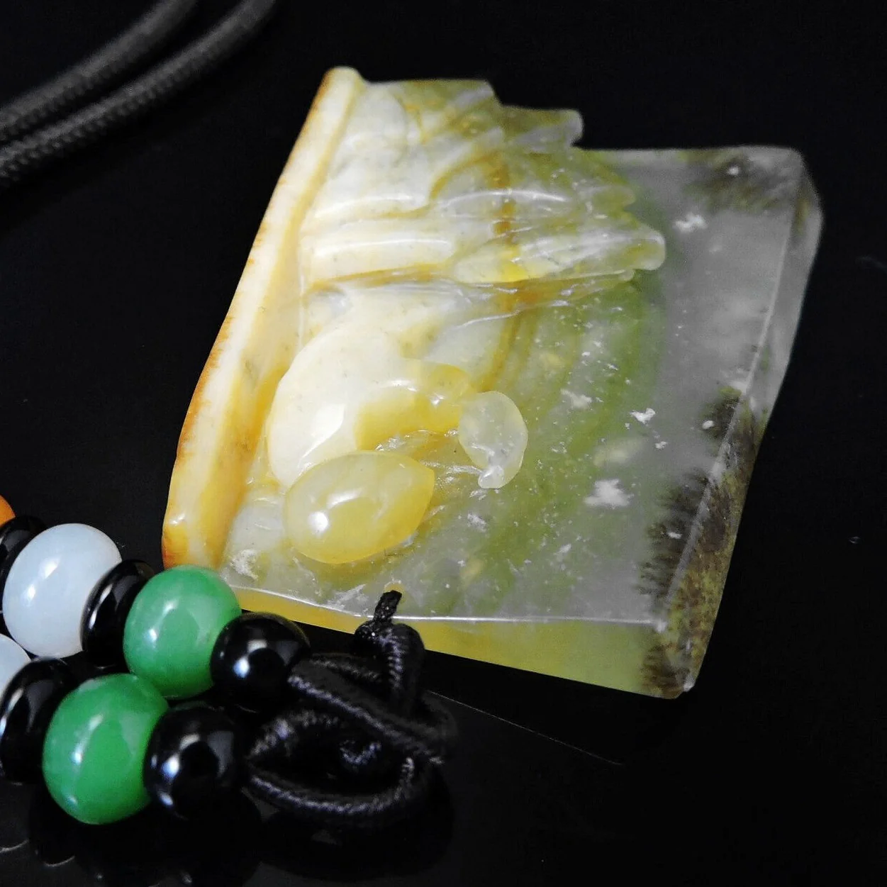 100% Natural Hand-Carved Jade Pendant Jadeite Necklace Buddhist - Image 4