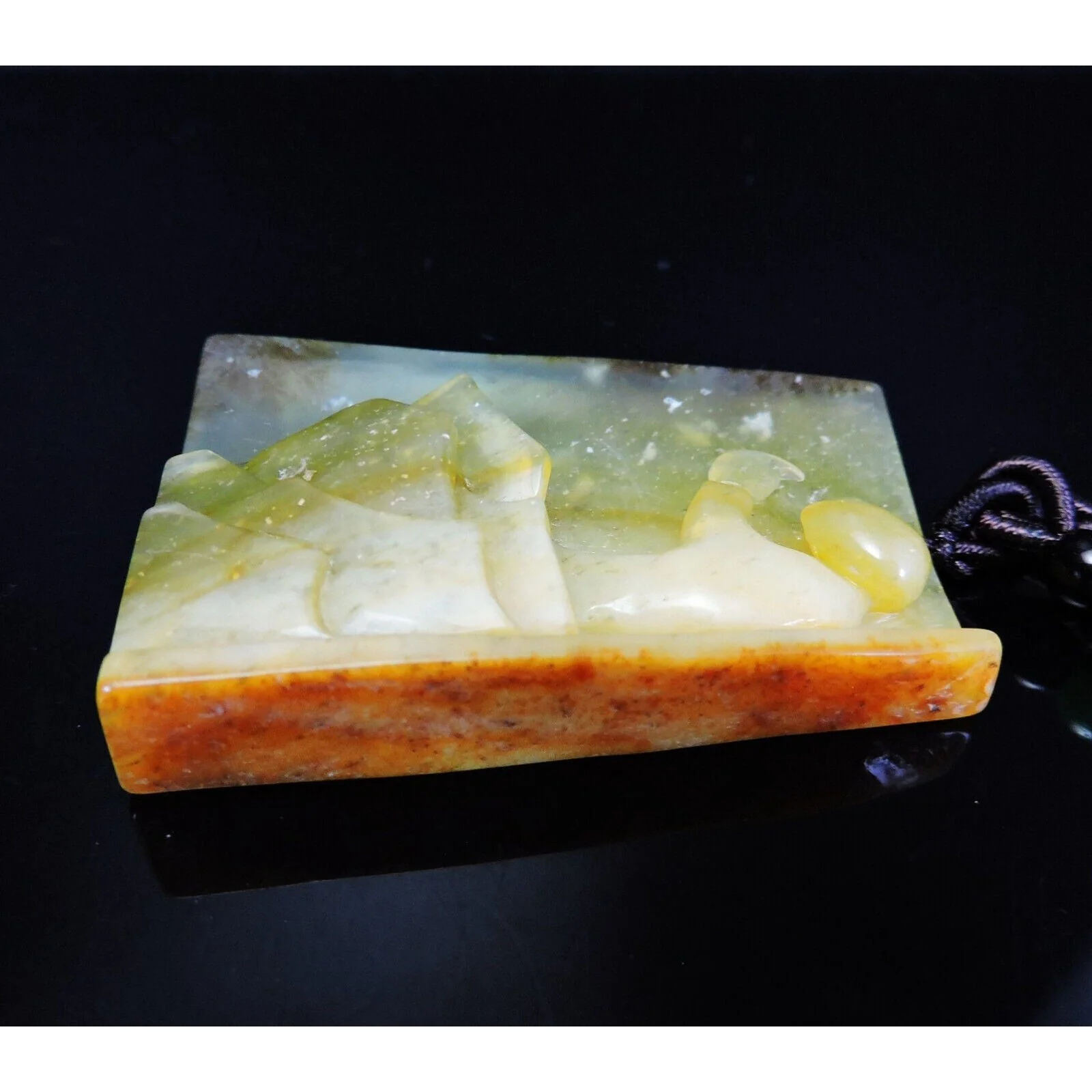 100% Natural Hand-Carved Jade Pendant Jadeite Necklace Buddhist - Image 5