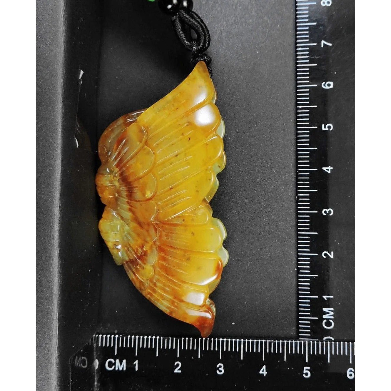 100% Natural Hand-carved Jade Pendant Jadeite Necklace Butterfly - Image 11