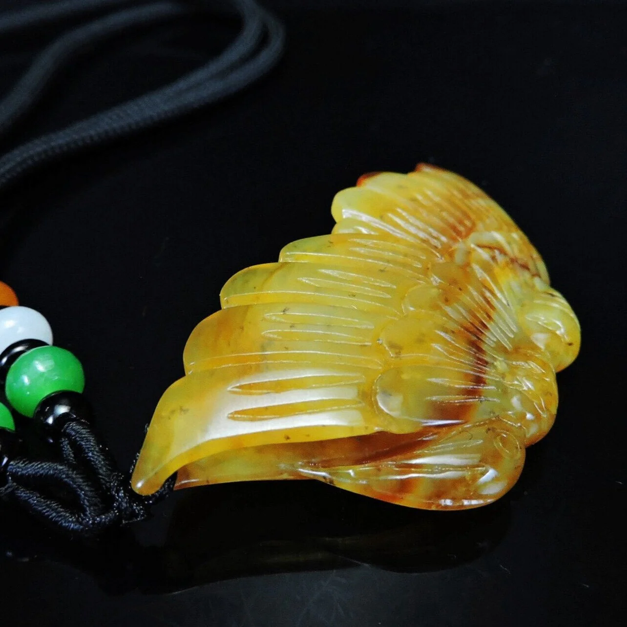 100% Natural Hand-carved Jade Pendant Jadeite Necklace Butterfly - Image 5