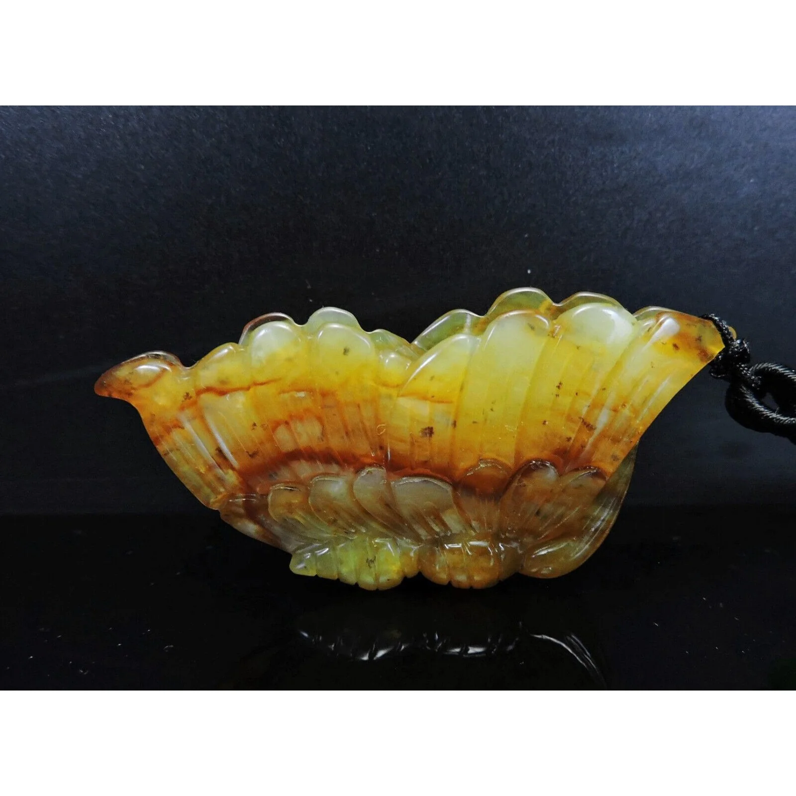 100% Natural Hand-carved Jade Pendant Jadeite Necklace Butterfly - Image 8