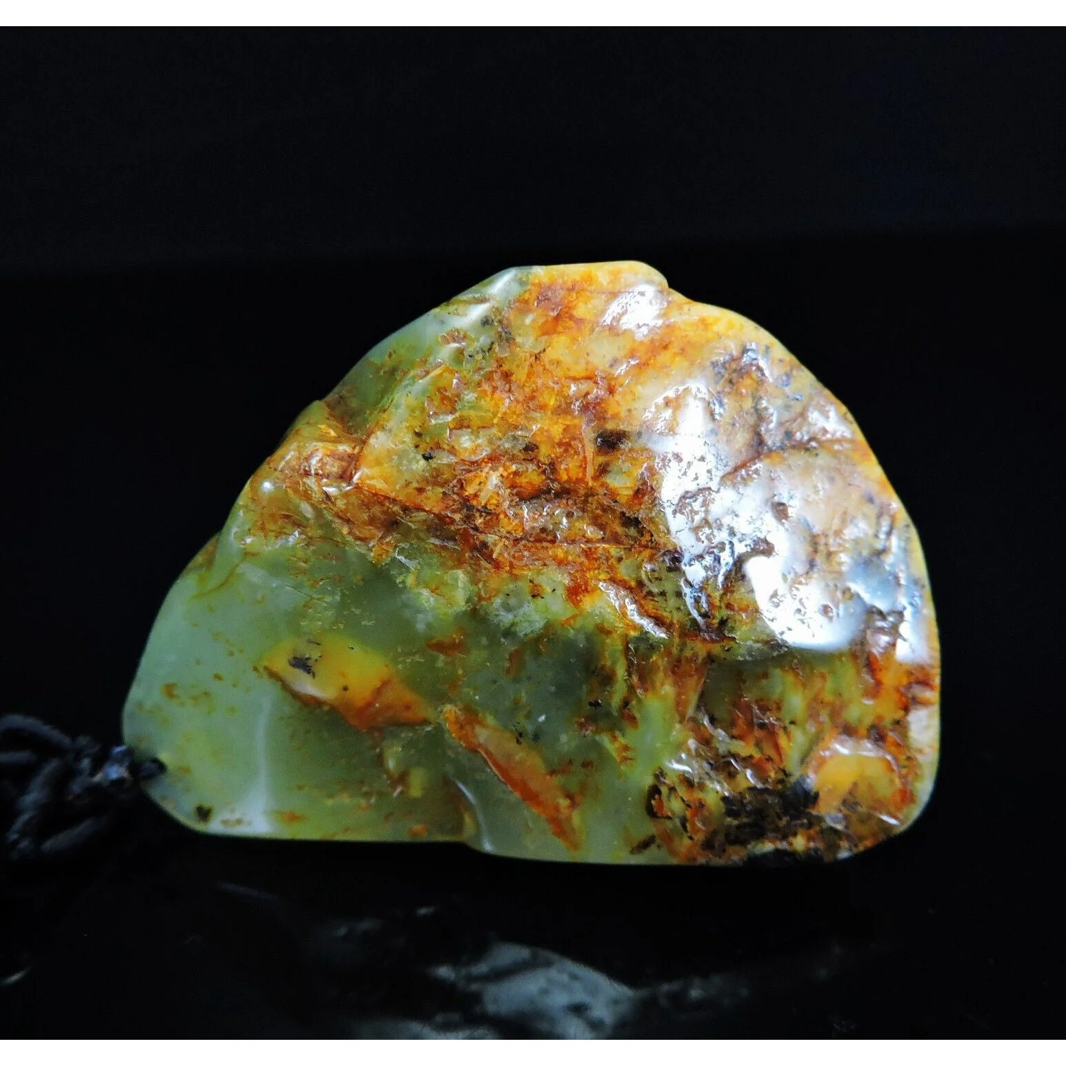 100% Natural Hand-Carved Jade Pendant Jadeite Necklace Butterfly & Ruyi - Image 7