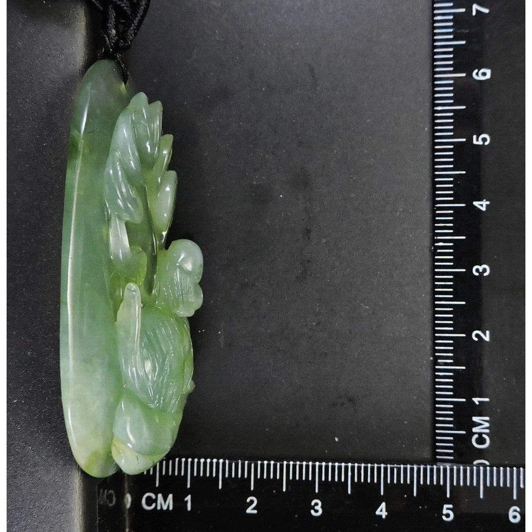 100% Natural Hand-Carved Jade Pendant Jadeite Necklace Dog & Coin - Image 10