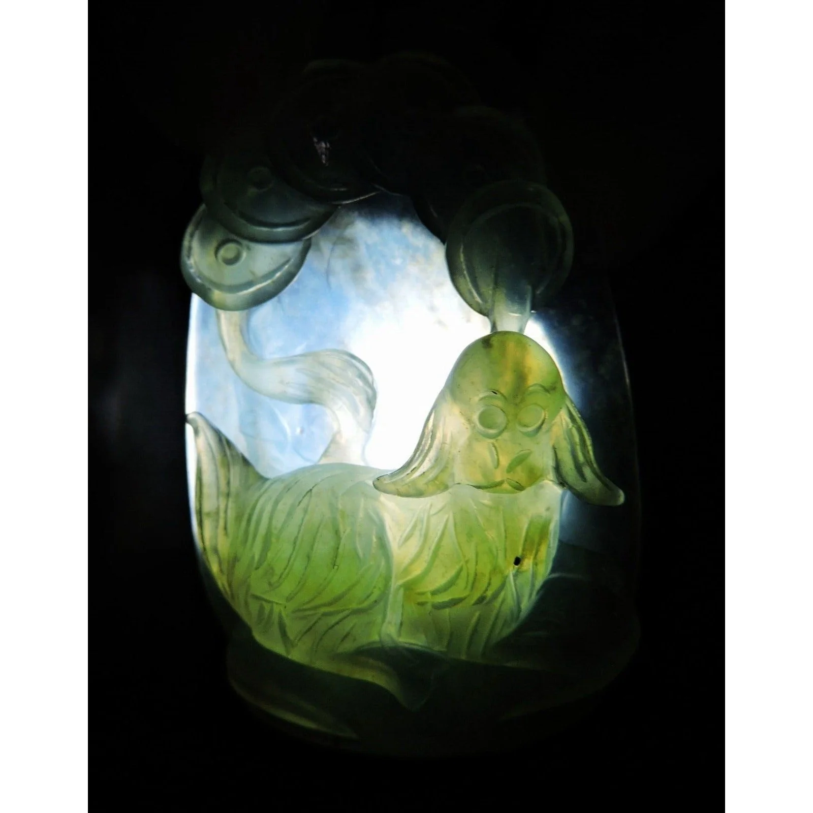 100% Natural Hand-Carved Jade Pendant Jadeite Necklace Dog & Coin - Image 11