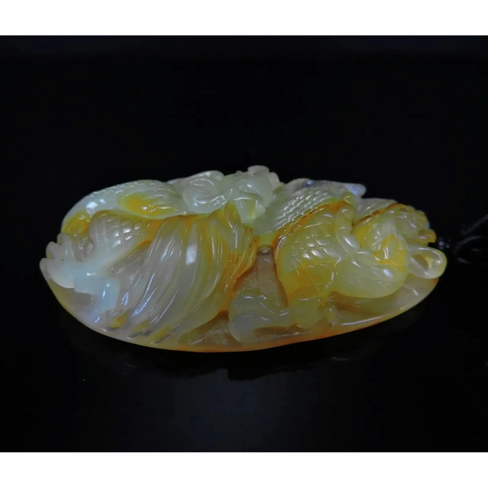 100% Natural Hand-Carved Jade Pendant Jadeite Necklace Dragon - Image 4