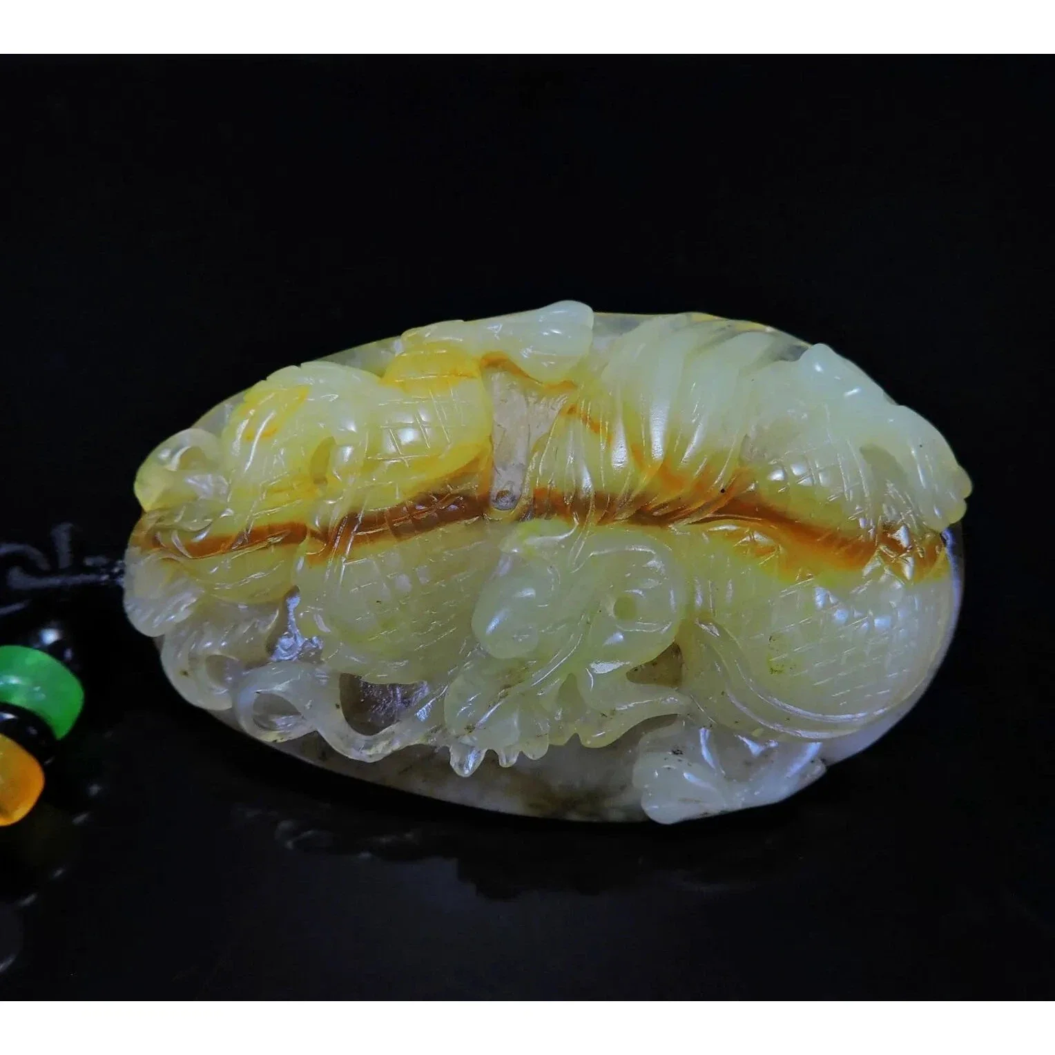 100% Natural Hand-Carved Jade Pendant Jadeite Necklace Dragon - Image 6