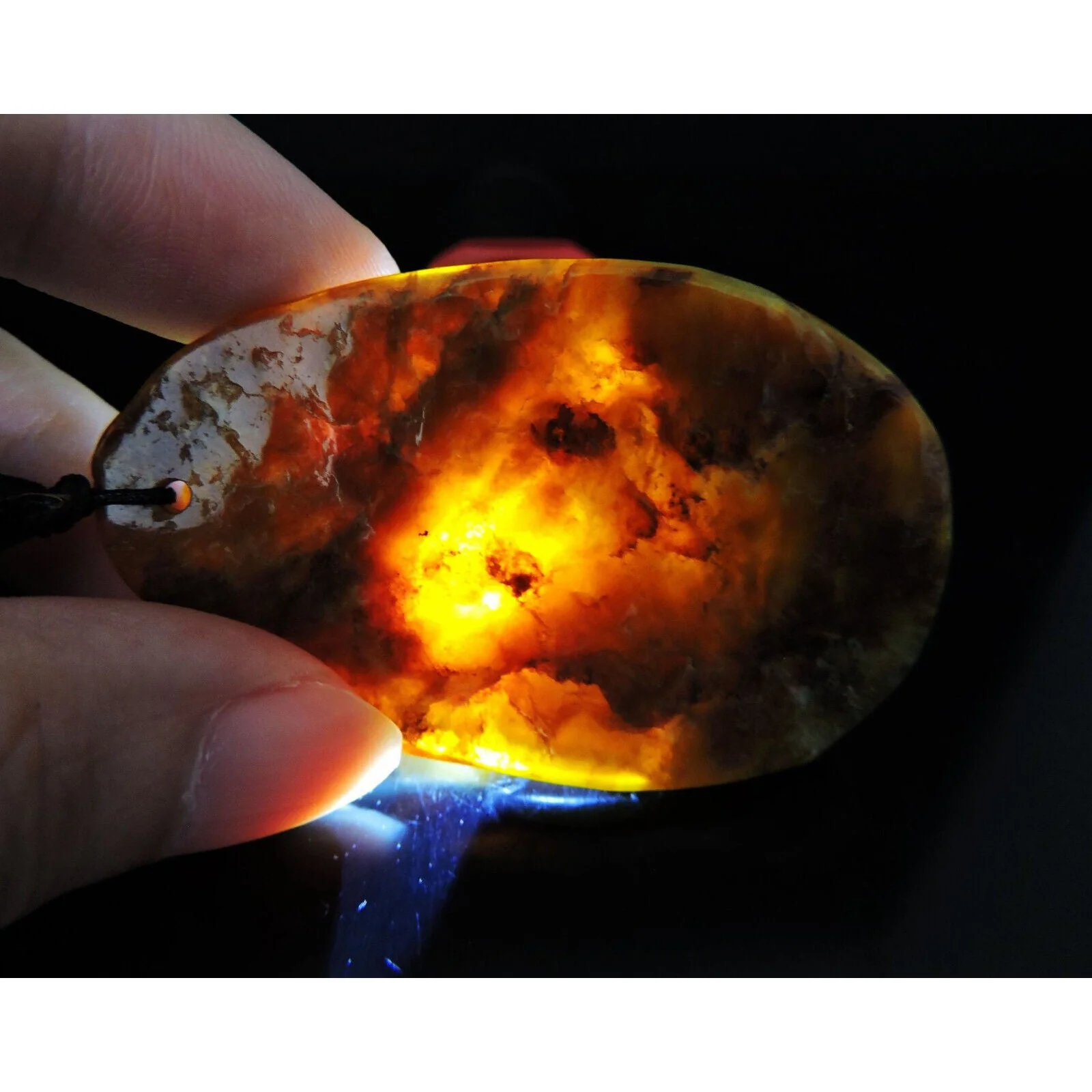 100% Natural Hand-Carved Jade Pendant Jadeite Necklace Landscape - Image 11