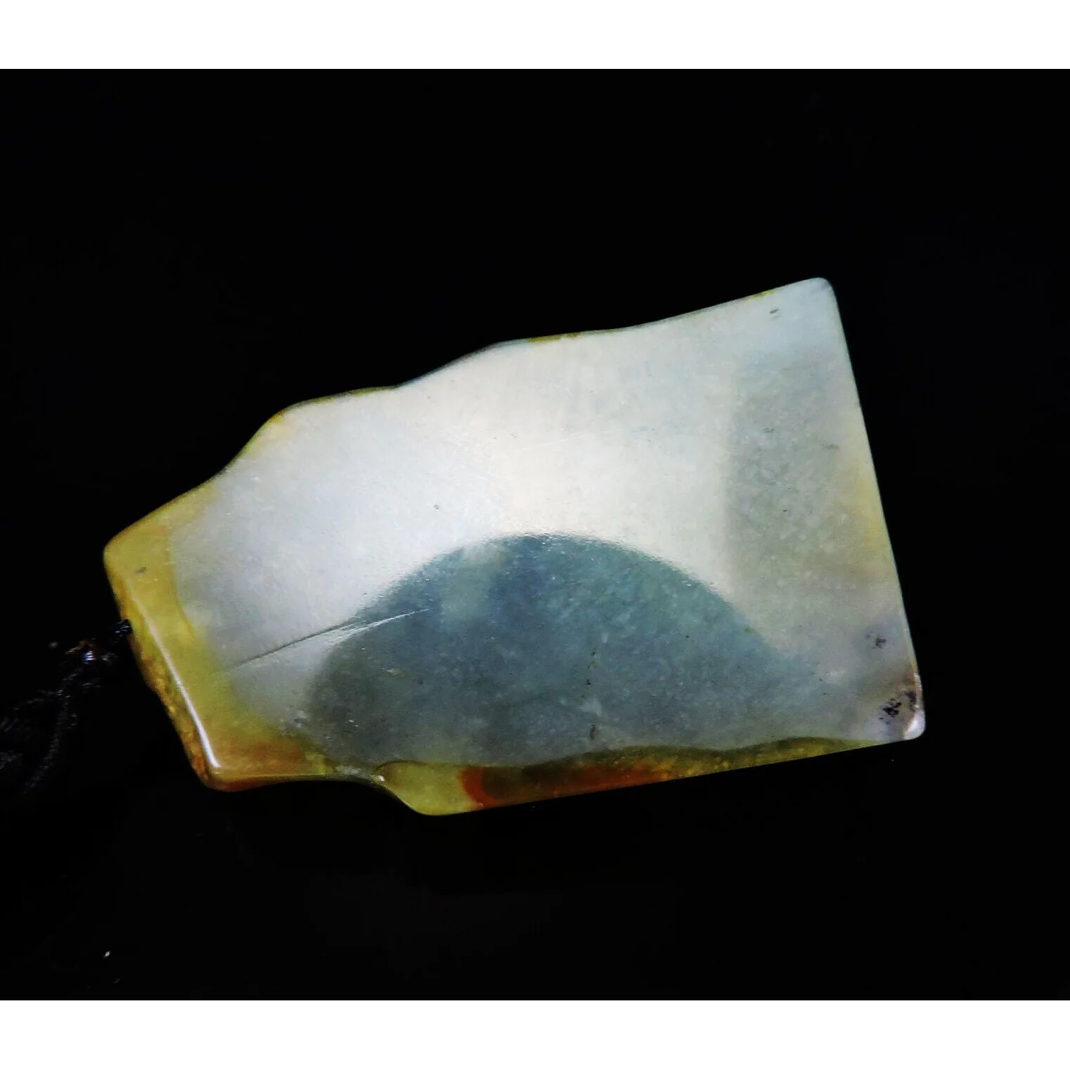 100% Natural Hand-Carved Jade Pendant Jadeite Necklace Landscape - Image 7