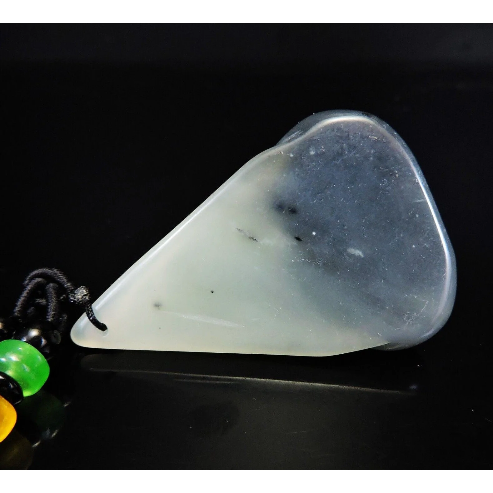 100% Natural Hand-Carved Jade Pendant Jadeite Necklace Lotus Flower - Image 7