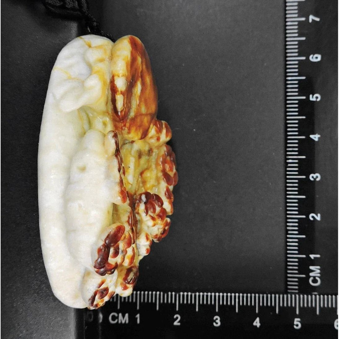 100% Natural Hand-carved Jade Pendant Jadeite Necklace Moon & Plum Flower - Image 9