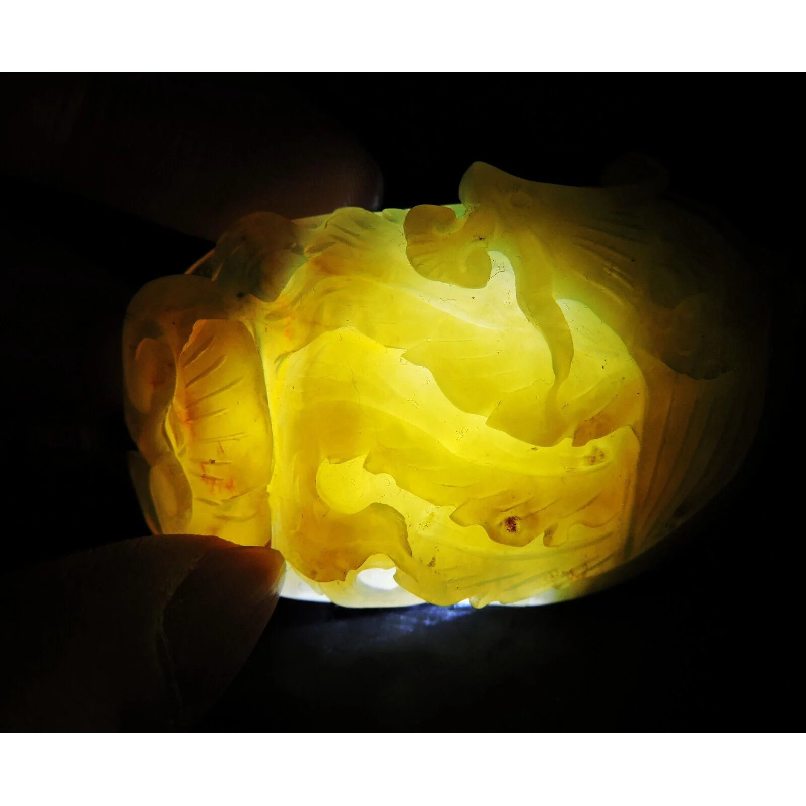 100% Natural Hand-carved Jade Pendant Jadeite Necklace Phoenix & Ruyi - Image 12