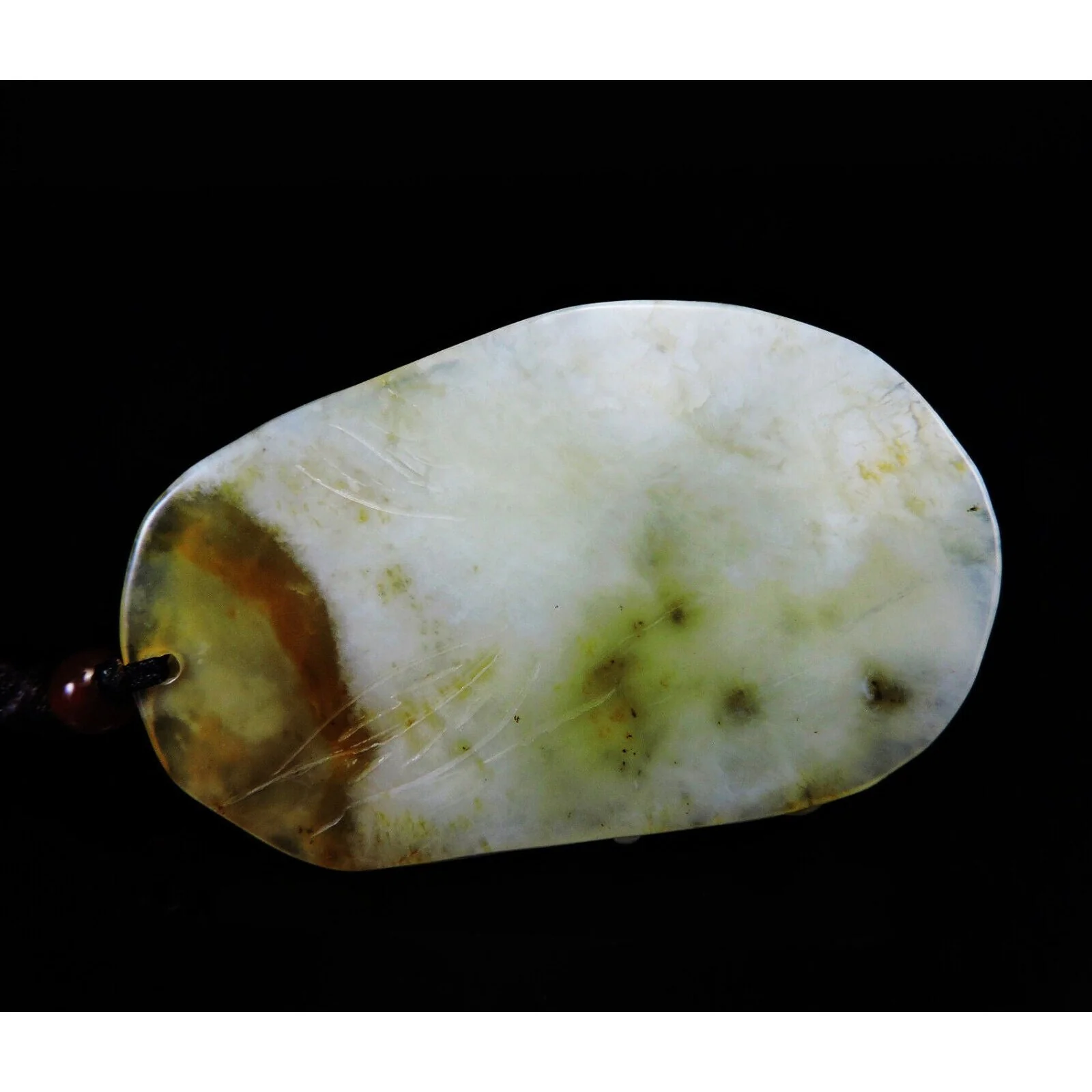 100% Natural Hand-carved Jade Pendant Jadeite Necklace Phoenix & Ruyi - Image 9