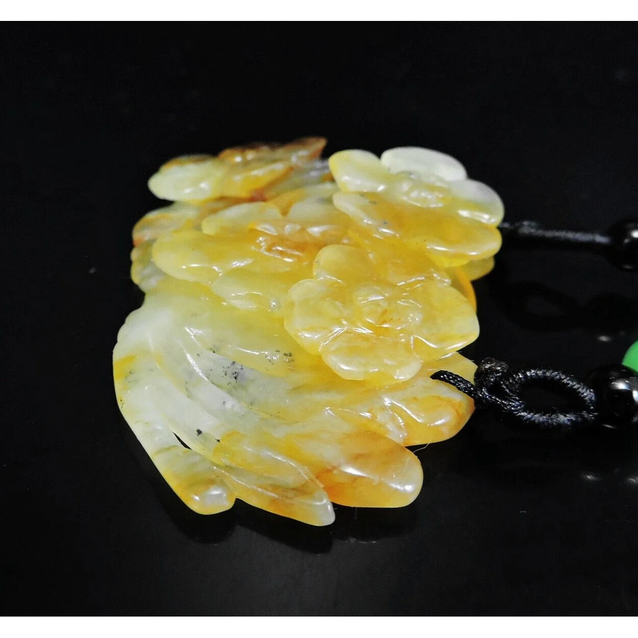 100% Natural Hand-Carved Jade Pendant Jadeite Necklace Plum Flower - Image 7