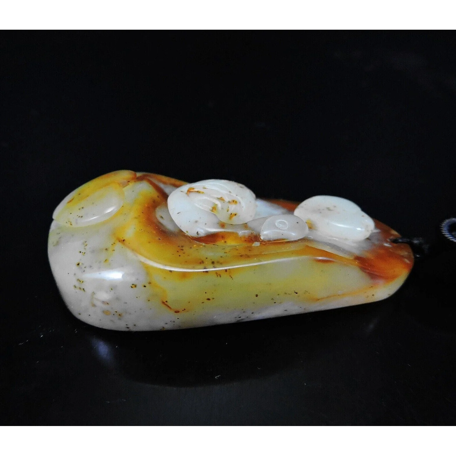 100% Natural Hand-carved Jade Pendant Jadeite Necklace Swan Love - Image 9