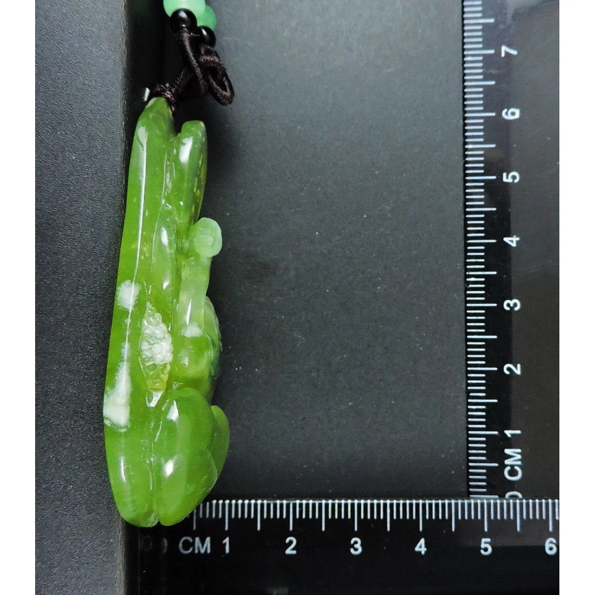 100% Natural Hand-Carved Jade Pendant Jadeite Necklace Swan & Love - Image 9