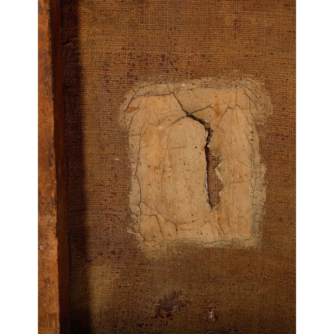 The Crucifixion 19th Century Mexican School Retablo Canvas - Image 3