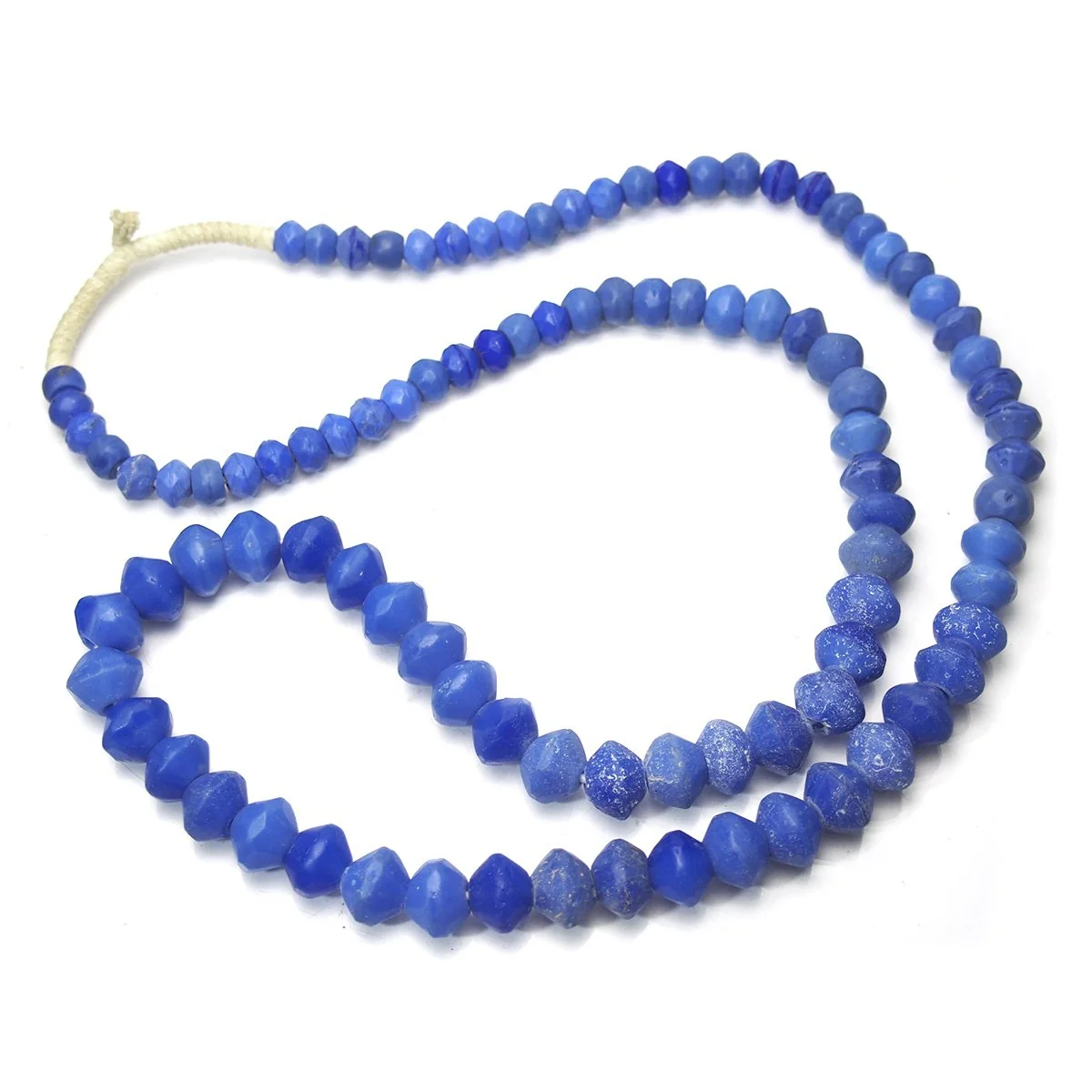 19th Century Bohemian "Vaseline" Diamond Shaped Glass Necklace, A - Image 4