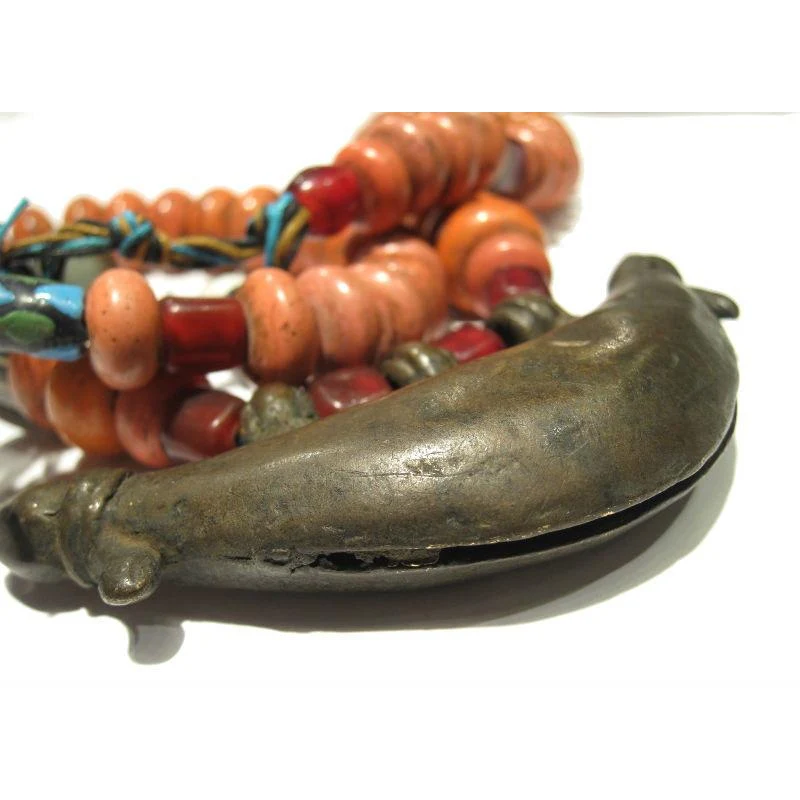 Naga "Coral Glass" Hand Wound Heirloom Bead Necklace 2 - Image 3