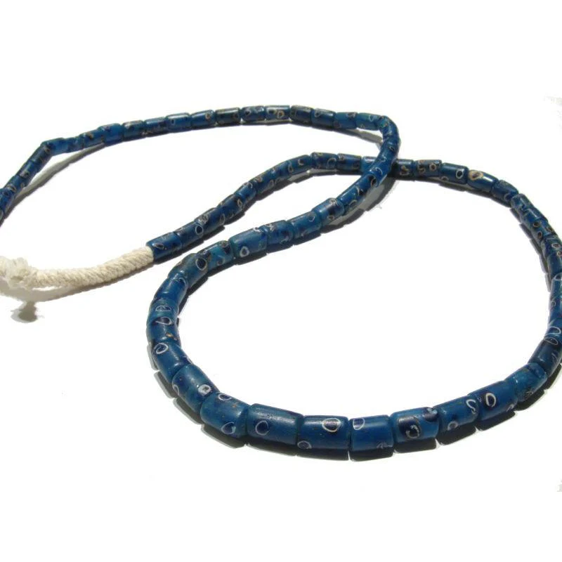 19th C. Venetian Blue Triple Inlay "Eye" Beads / Necklace - Image 3