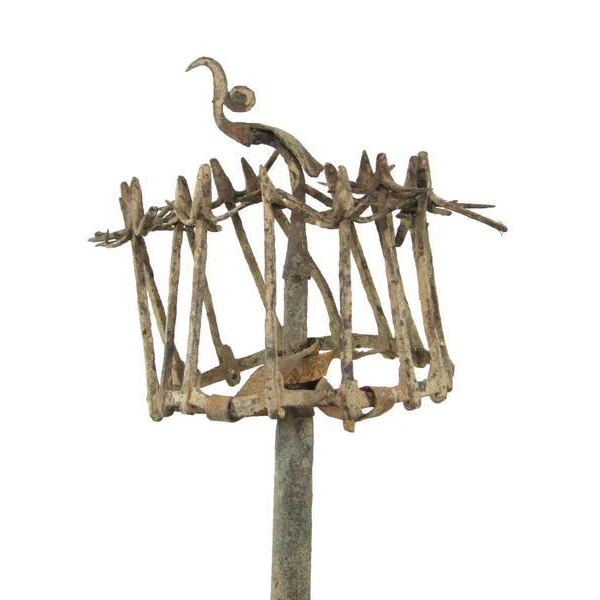 19th C. Yoruba Iron Medicine Staff 1 - Image 2