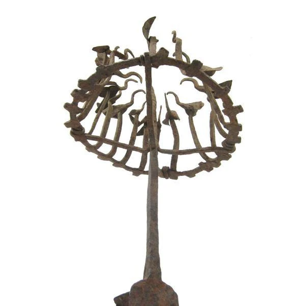 19th C. Yoruba Iron Medicine Staff 2 - Image 6