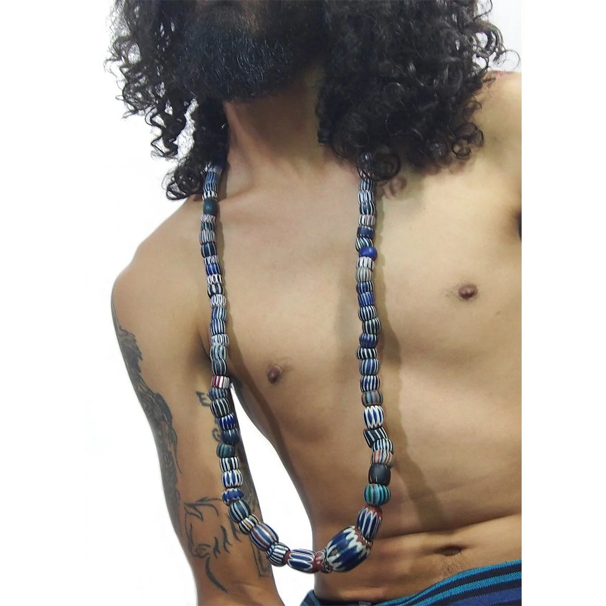 19th Century 7, 6, and 5 Layer Chevron Venetian Trade Beads / Necklace from Mali - Image 4