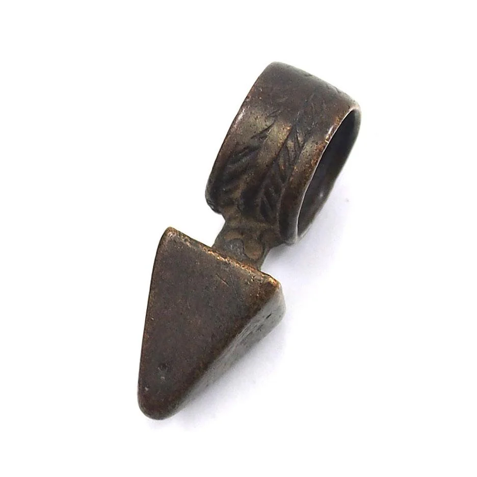19th Century Côte d'Ivoire Bronzes 2 Piece Lot; Senufo Pendant and Lobi Ring/ Pendant Lot - Image 6