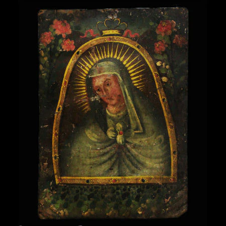 19th Century Cueva Santa Mexican Retablo #162 - Image 2