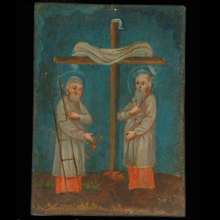19th Century Mexican Jose de Arimatea y Nicodemo Retablo #158 - Image 2