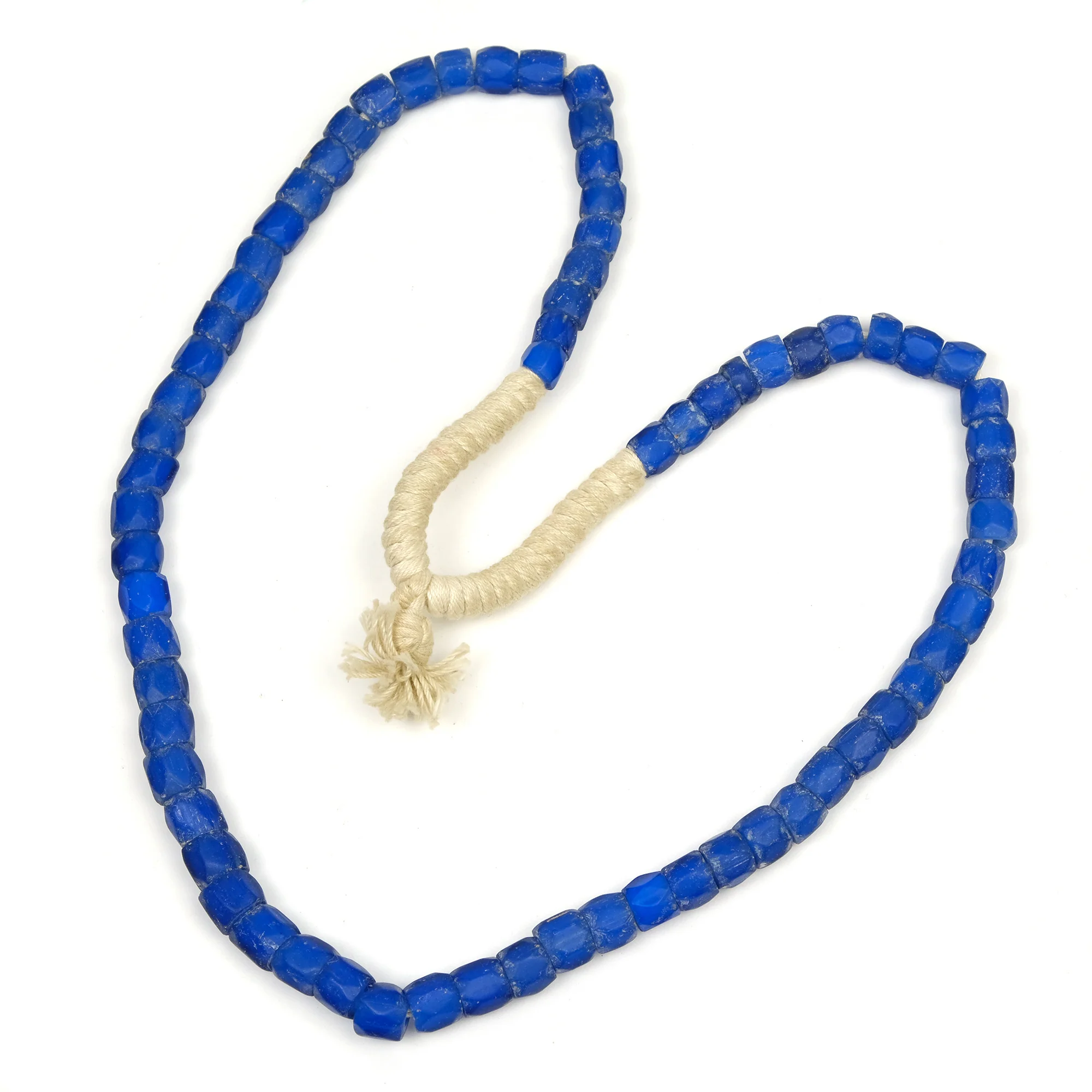 19th Century "Russian Blues" Faceted Tube Beads / Necklace - Image 4