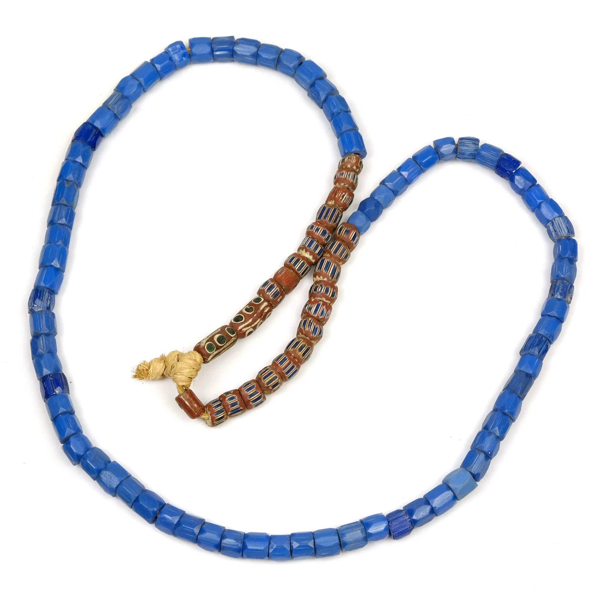 19th Century "Russian Blues" Faceted Tube Beads / Necklace - Image 6