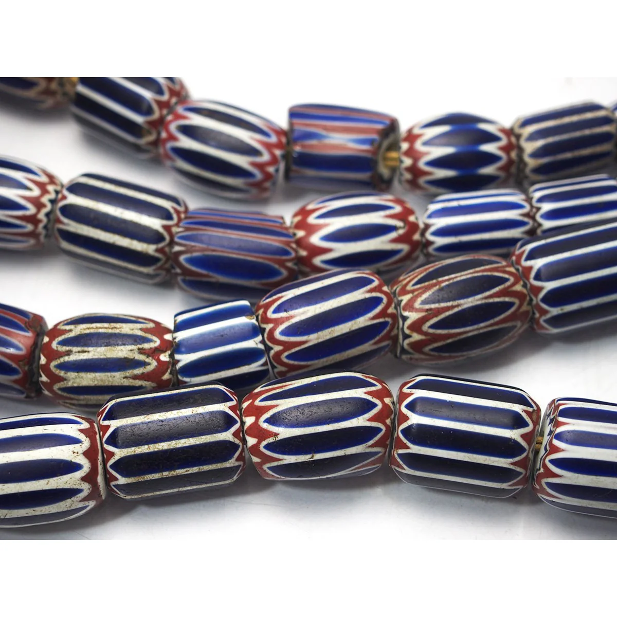 19th Century Six Layer Venetian Chevron Beads Necklaces - Image 3