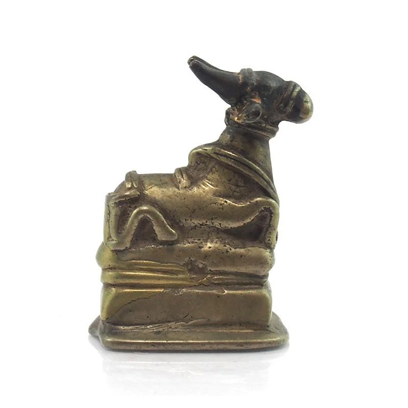 19th Century Temple Bronze of Nandi Sacred Cow Lord Shiva's Mount 1 - Image 2