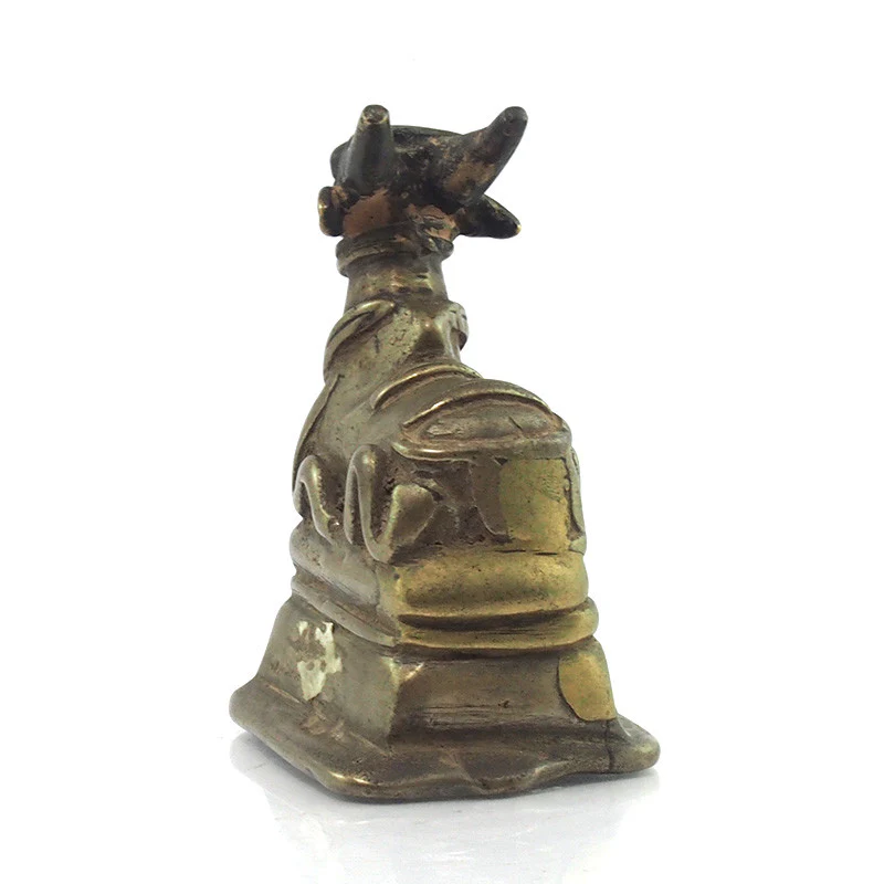 19th Century Temple Bronze of Nandi Sacred Cow Lord Shiva's Mount 1 - Image 3