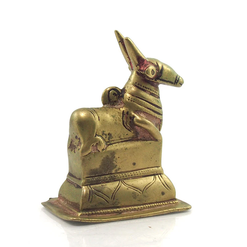 19th Century Temple Bronze of Nandi Sacred Cow Lord Shiva's Mount 2 - Image 2