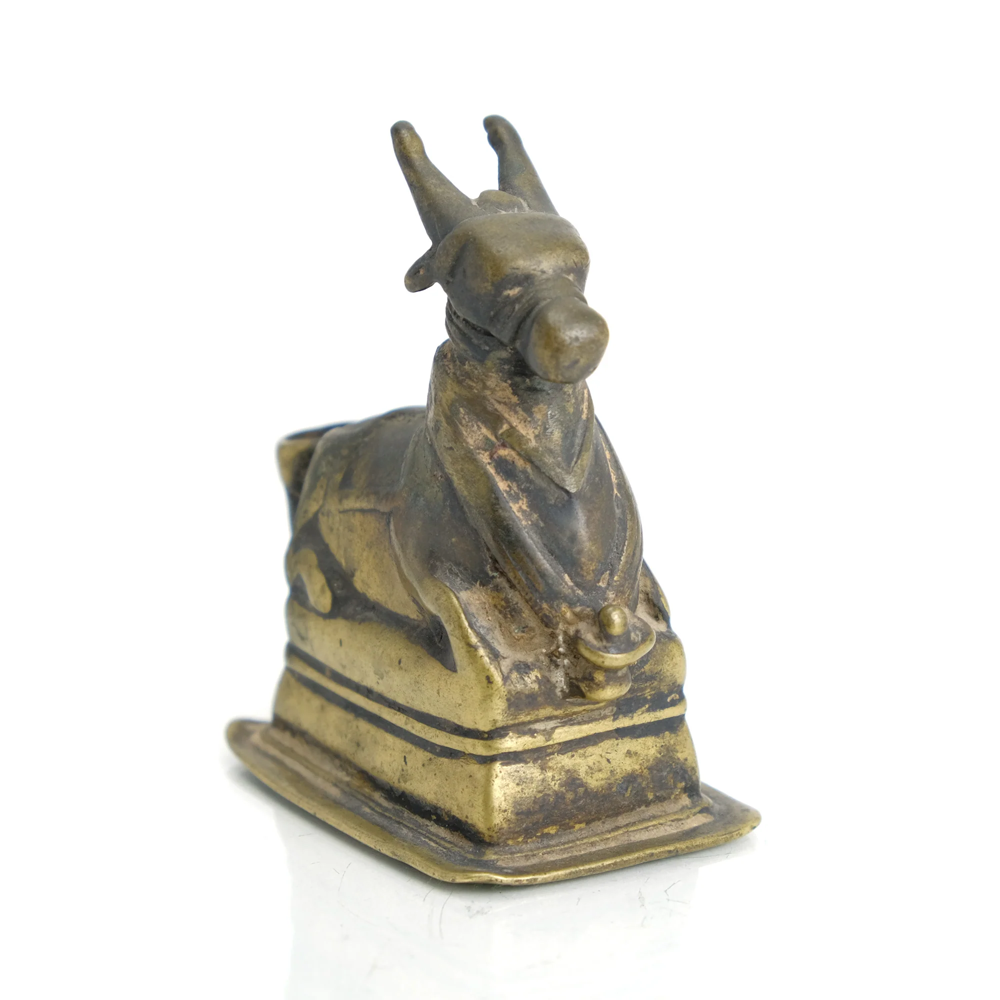 19th Century Temple Bronze of Nandi Sacred Cow Lord Shiva's Mount #3 - Image 2