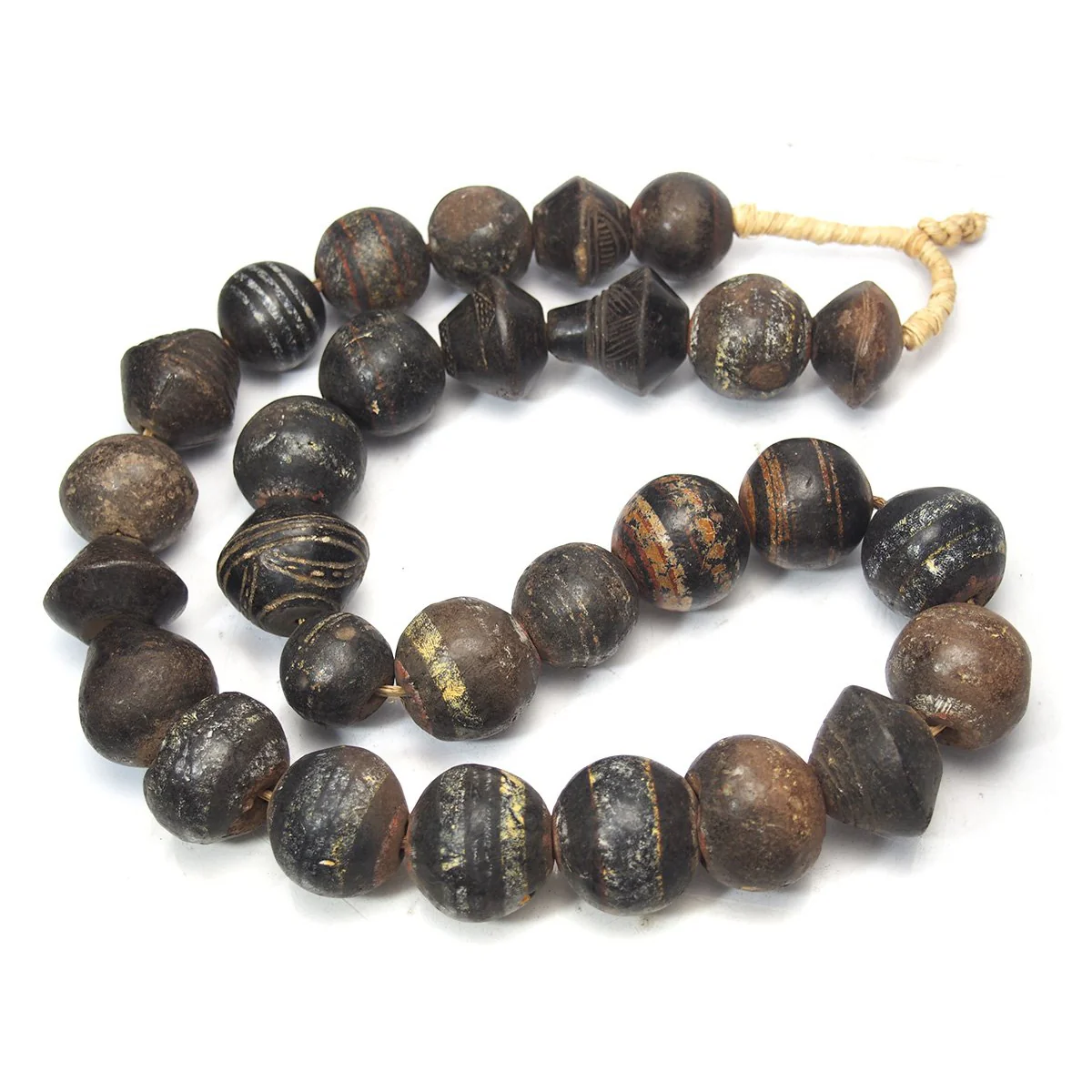 19th Century Tiv Terra Cotta Spindle Whorls Beads / Necklace - Image 6