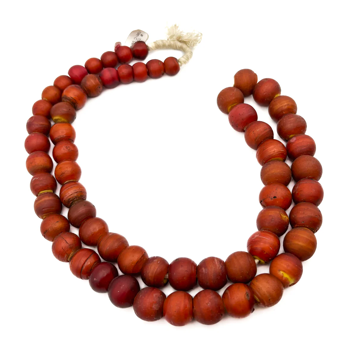 19th Century Venetian Yellow Heart Round Bead Necklace - Image 4