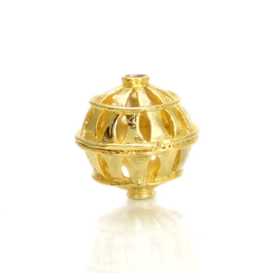 22K Gold Plated Over Sterling Silver Bead #18 - Image 2