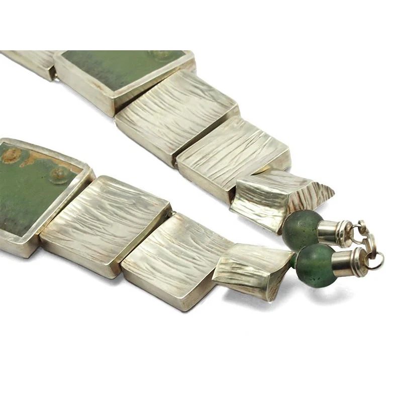 95% Pure Silver Beads With Agate Necklace - Image 4