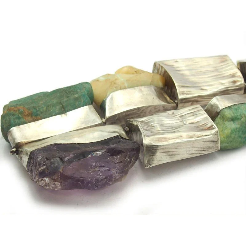 95% Pure Silver Beads With Agate Finishing Beads On The End Necklace 1 - Image 2