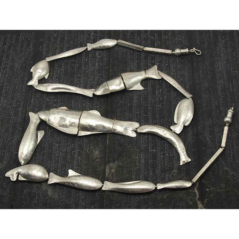 95% Pure Silver Fish Beads Necklace - Image 2