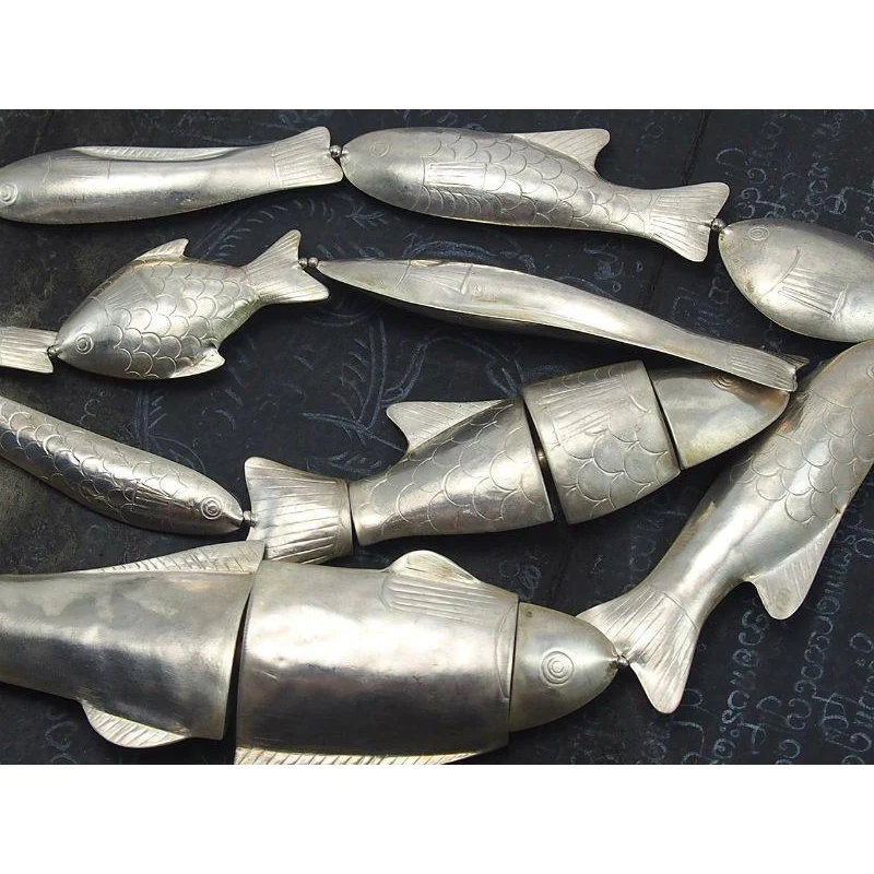 95% Pure Silver Fish Beads Necklace - Image 3